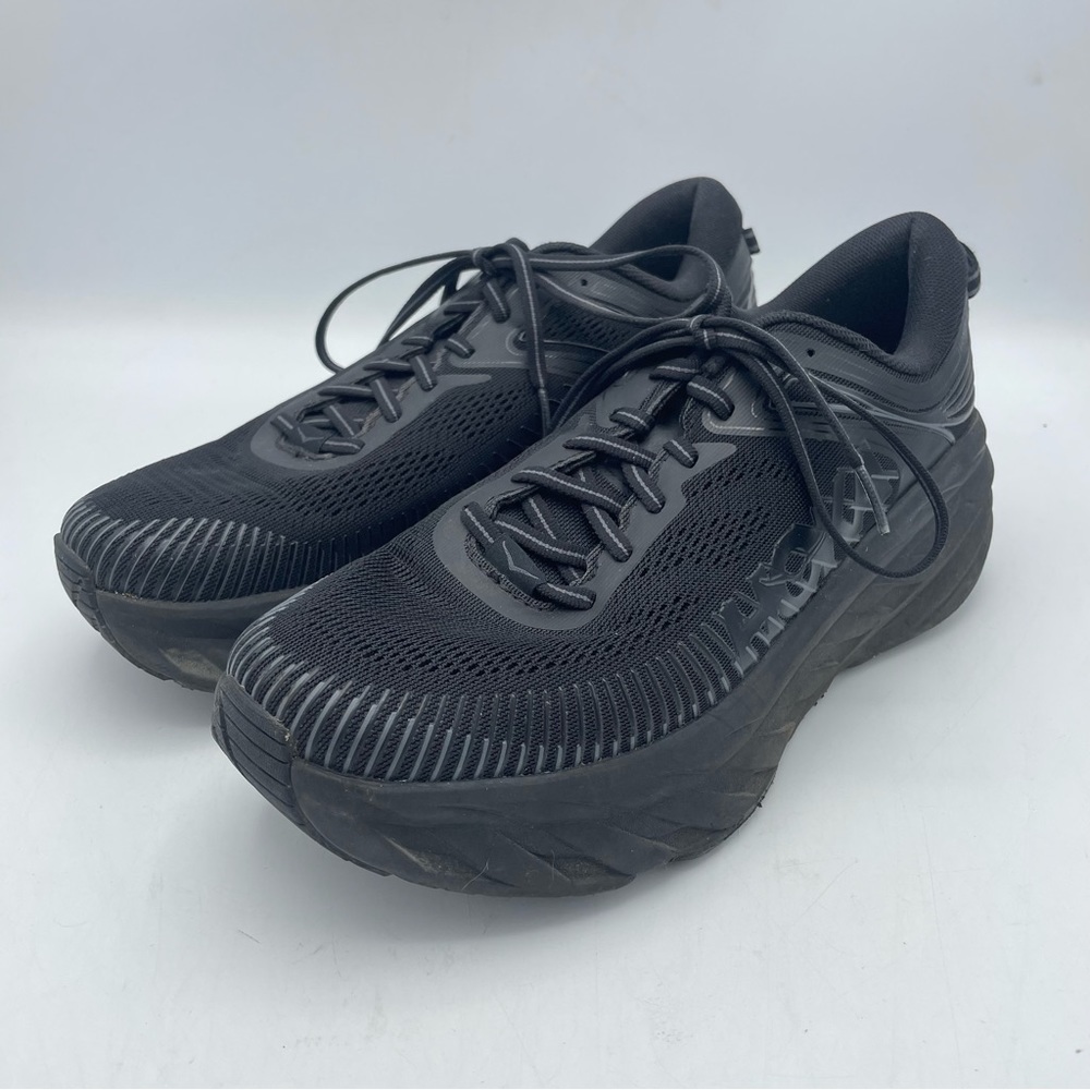 Hoka One One Black Athletic Shoes with Cushioned Sole and Breathable Mesh - Picture 2 of 10